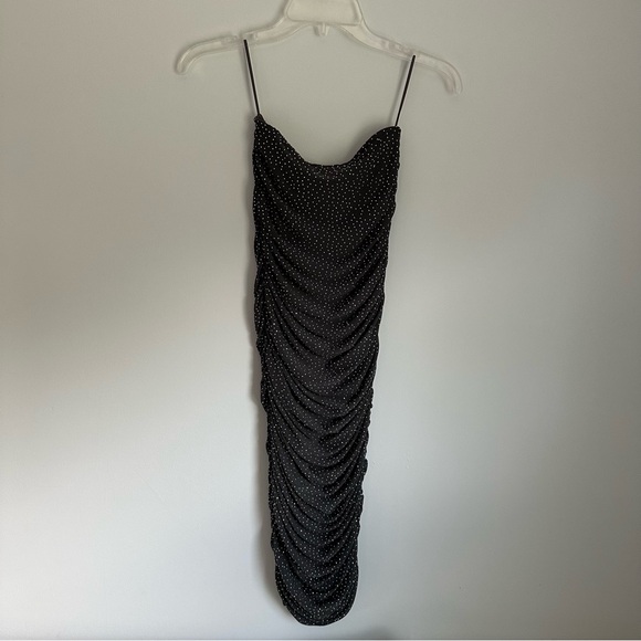 Kelsis Gray embellished Bodycon strapless ruched dress  small beaded sparkle - Picture 1 of 5